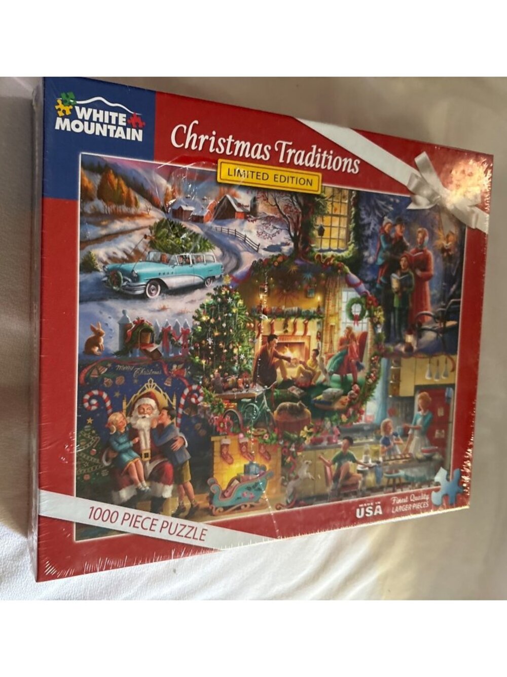 Christmas Traditions 1000 Piece Puzzle Holiday Winter Limited Ed White Mountain
